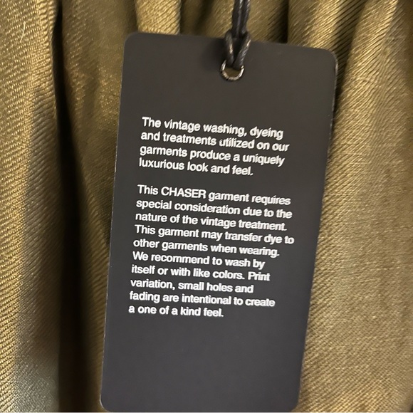 Chaser Off the Shoulder Linen Dress Size Medium in Khaki Green NWT - Picture 6 of 8